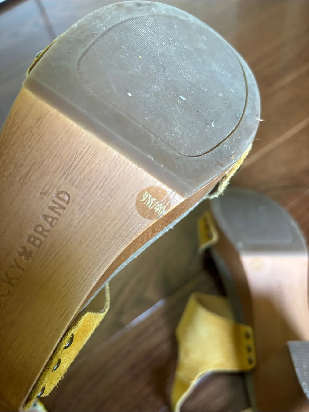 Lucky Brand Yellow Suede Block Heel Sandals - Women 9